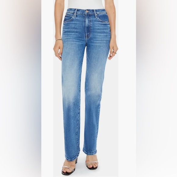 MOTHER Denim - MOTHER Women's Straight Leg Blue Jeans kick it 25